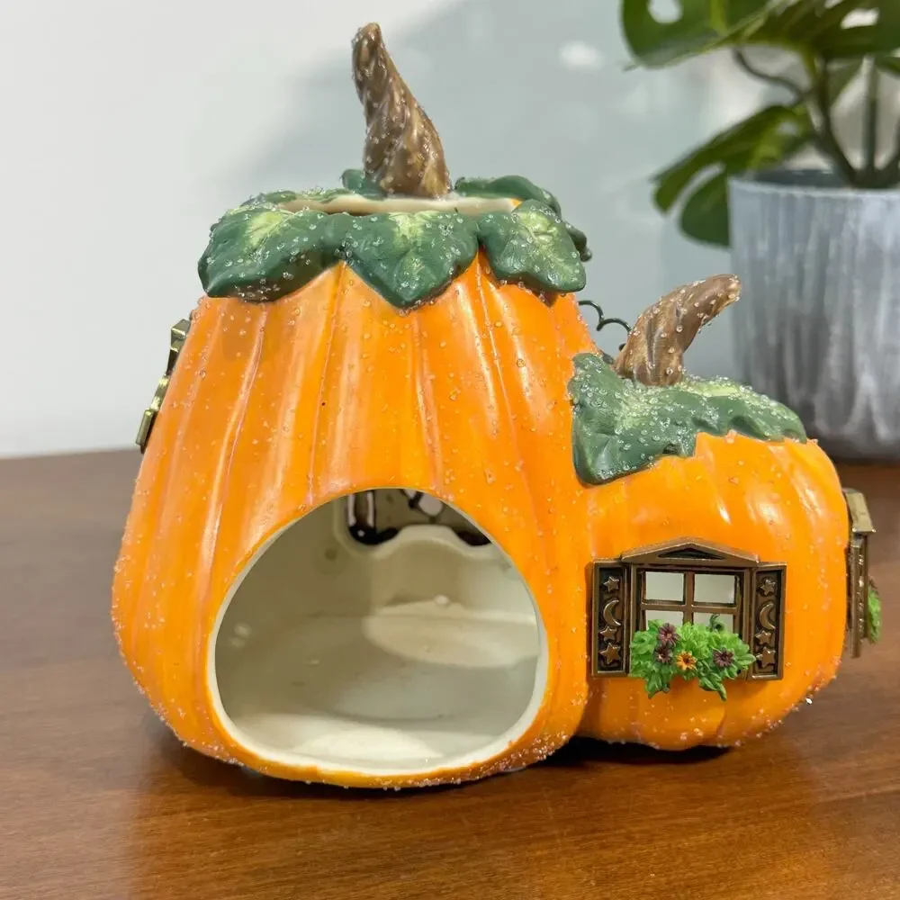 PartyLite Pumpkin Cottage Tealight Candle Holder P8209 Veggie Village Halloween